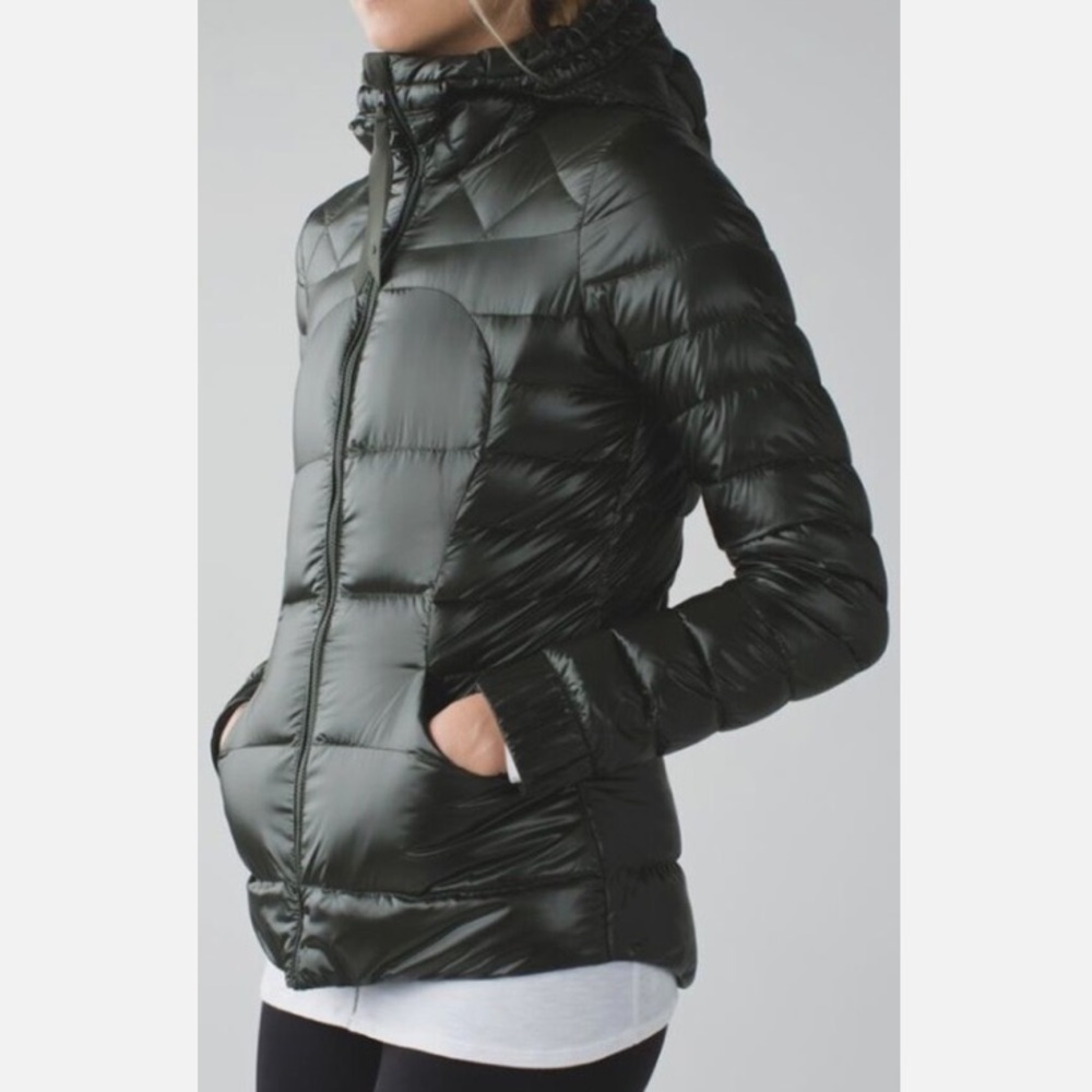 Lululemon Fluffin Awesome Black Shiny Puffer Jacket